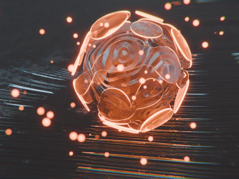 Abstract Object with Glow Particles Animation 3D Model