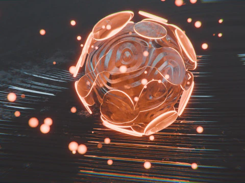 Abstract Object with Glow Particles Animation 3D Model