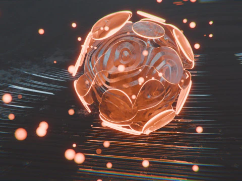 Abstract Object with Glow Particles Animation 3D Model