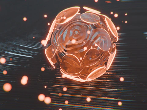 Abstract Object with Glow Particles Animation 3D Model