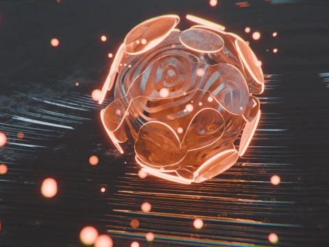 Abstract Object with Glow Particles Animation 3D Model