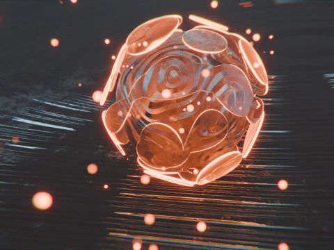 Abstract Object with Glow Particles Animation 3D Model