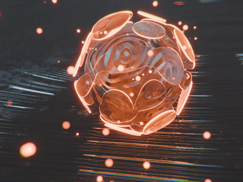 Abstract Object with Glow Particles Animation 3D Model