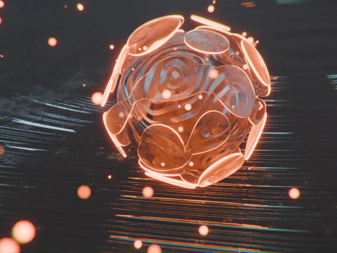 Abstract Object with Glow Particles Animation 3D Model