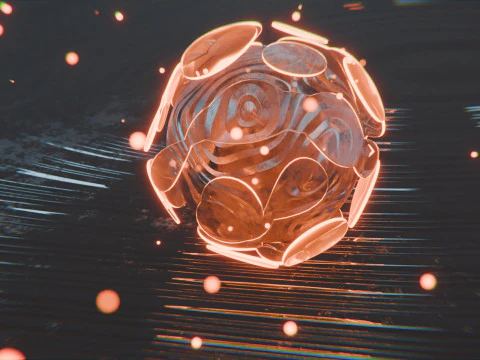 Abstract Object with Glow Particles Animation 3D Model