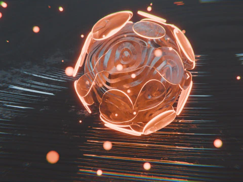 Abstract Object with Glow Particles Animation 3D Model