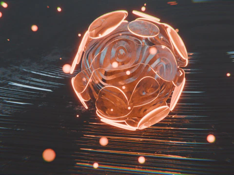 Abstract Object with Glow Particles Animation 3D Model
