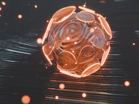 Abstract Object with Glow Particles Animation 3D Model