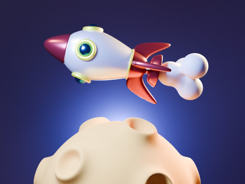 Animation Of A Rocket Traveling On A Planet 3D Model