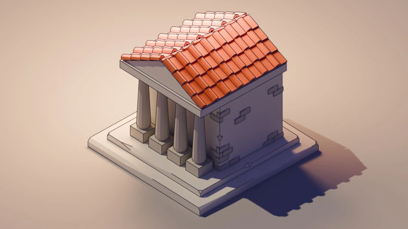 Maison de dessin au trait Modèle 3D .c4d .max .obj .3ds .fbx .stl .blend 