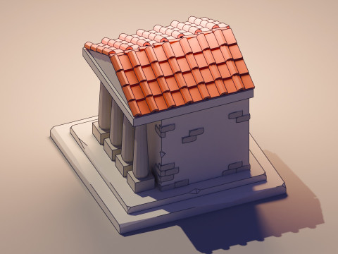 Line Art House 3D Model