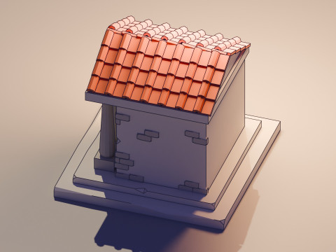 Line Art House 3D Model