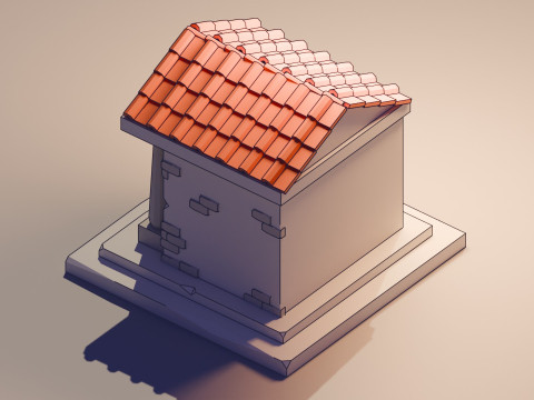 Line Art House 3D Model