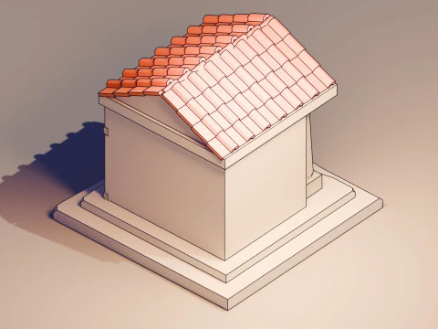 Maison de dessin au trait Modèle 3D