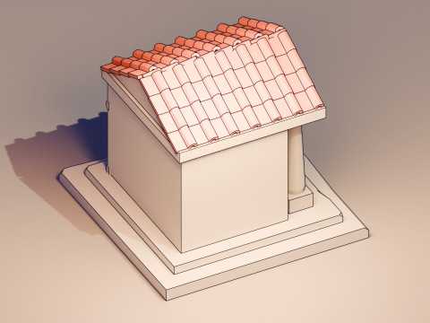 Line Art House 3D Model