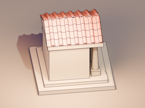 Line Art House 3D Model