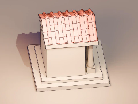 Maison de dessin au trait Modèle 3D