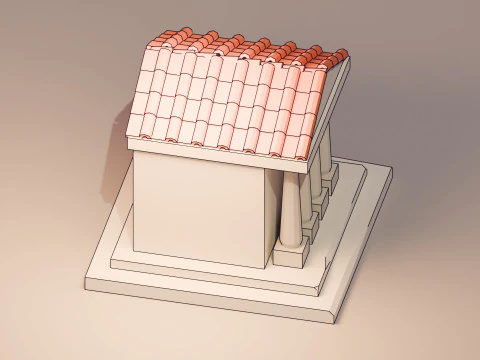 Maison de dessin au trait Modèle 3D