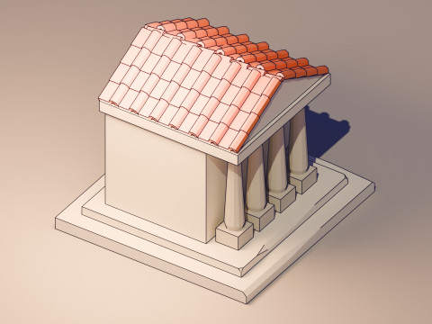 Line Art House 3D Model