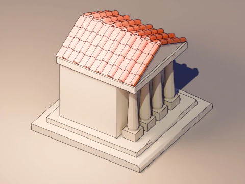Maison de dessin au trait Modèle 3D