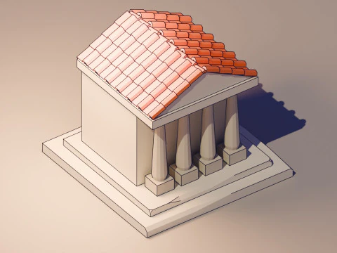 Maison de dessin au trait Modèle 3D
