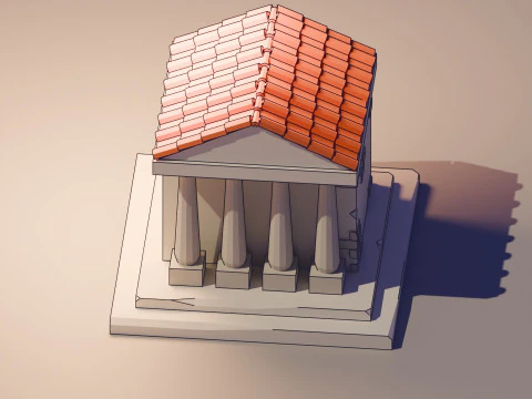 Maison de dessin au trait Modèle 3D