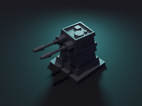 Turret Animation 3D Model