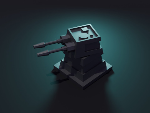 Turret Animation 3D Model