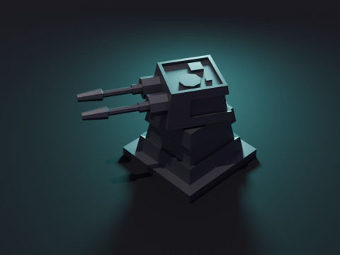 Turret Animation 3D Model