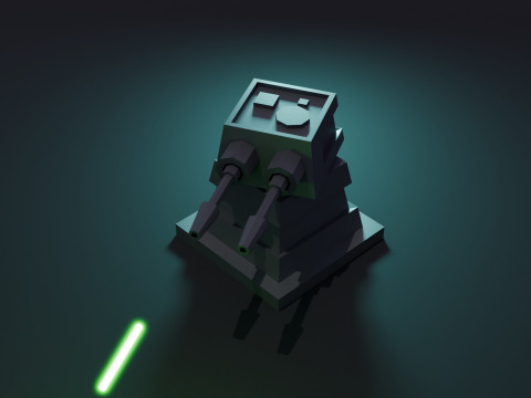 Turret Animation 3D Model