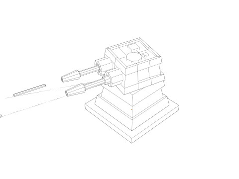 Turret Animation 3D Model