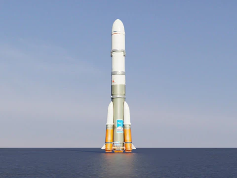 Анимация запуска ракеты 3D Модель