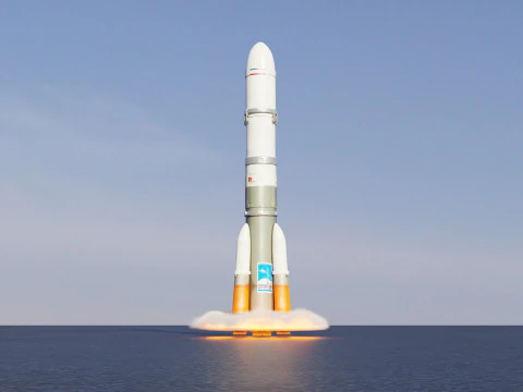 Rocket Launch Animation 3D Model
