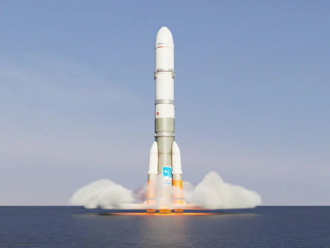 Rocket Launch Animation 3D Model
