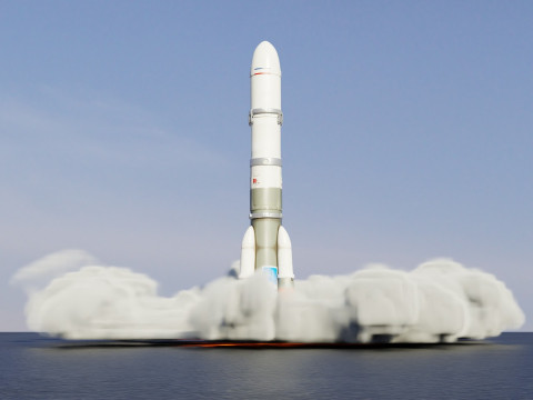 Rocket Launch Animation 3D Модель