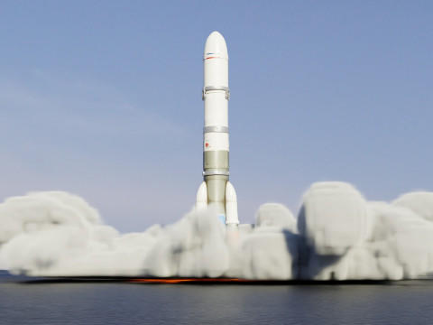Rocket Launch Animation 3D Модель