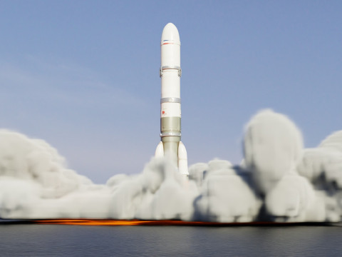 Rocket Launch Animation 3D Модель