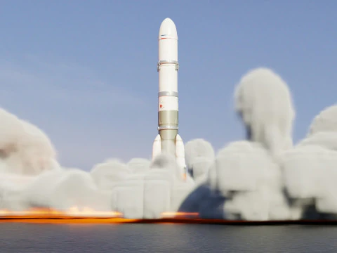 Rocket Launch Animation 3D Model
