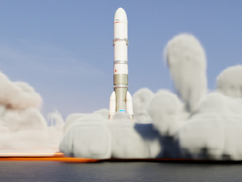 Rocket Launch Animation 3D Модель