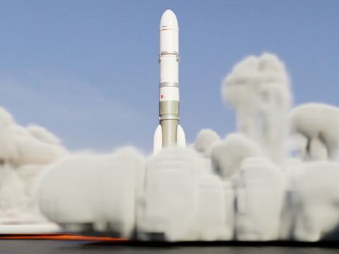 Rocket Launch Animation 3D Модель