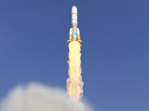 Rocket Launch Animation 3D Model