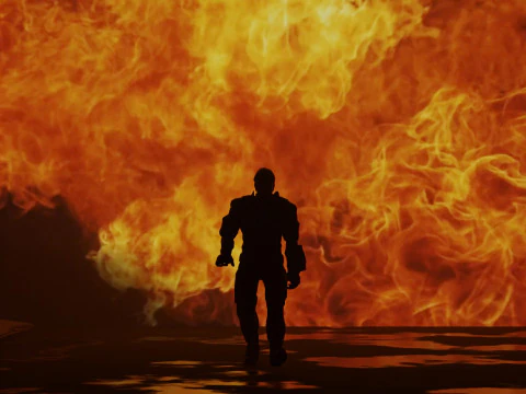 A Cinematic Superhero Walking Animation 3D Model