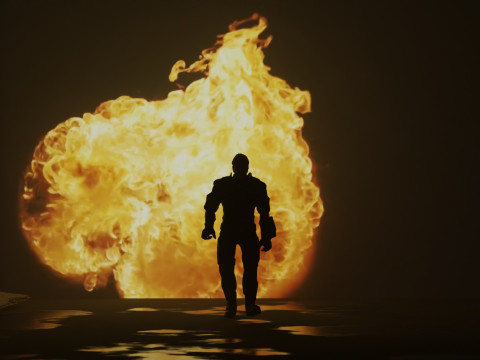 A Cinematic Superhero Walking Animation 3D Model