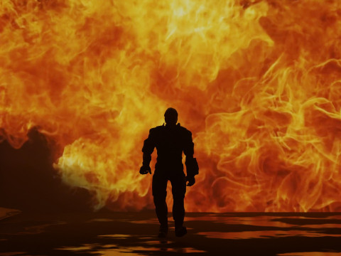 A Cinematic Superhero Walking Animation 3D Model