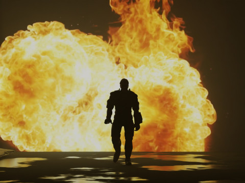 A Cinematic Superhero Walking Animation 3D Model