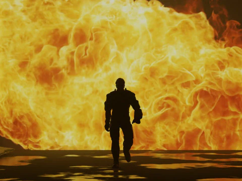 A Cinematic Superhero Walking Animation 3D Model