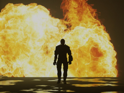 A Cinematic Superhero Walking Animation 3D Model