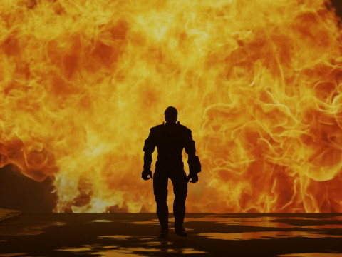 A Cinematic Superhero Walking Animation 3D Model