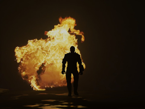 A Cinematic Superhero Walking Animation 3D Model