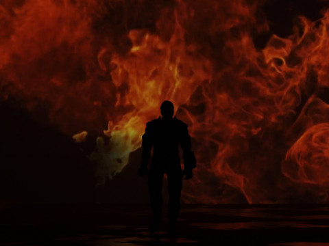 A Cinematic Superhero Walking Animation 3D Model